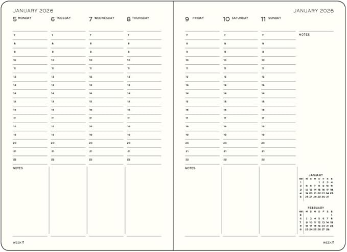 LEUCHTTURM1917 - Week Planner 2026, Hardcover, Medium (A5), Rising Sun (Jan 1 - Dec 31, 2026)