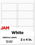 JAM PAPER Shipping Address Labels - Standard Mailing - 2 x 4 - White - 120/Pack