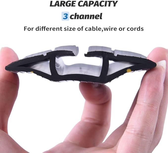 10FT Floor Cord Cover, Heavy Duty PVC Floor Cable Cover,Wire Cover to Protect Wire Prevent Cable Trips for Home Office,Cavity Size 0.94" by0.4