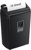 Bonsaii 10-Sheet Cross-Cut Paper Shredder for Home Office, 4-Min Runtime, 5.5-Gallon Bin with Viewing Window & Handle, Shreds Credit Cards, Staples, Quiet, Overheat Protection – Black