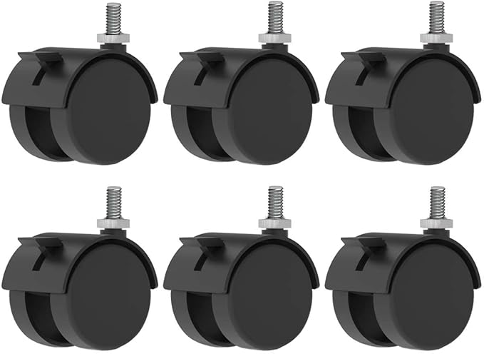Stand Up Desk Store 2" Casters for Noise Reducing Recycled PET Workpods (6 Pack)