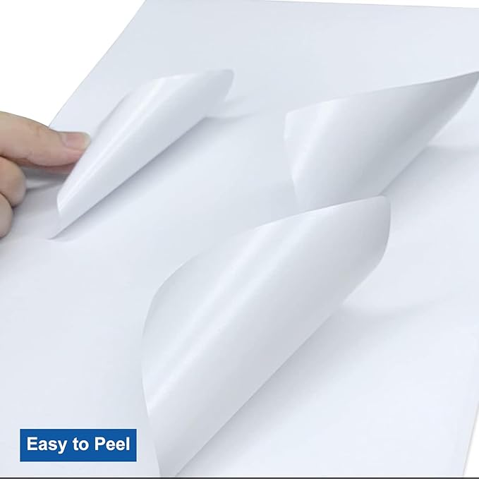 PAPRMA 3 1/3" x 4" Printable Label Paper White 50 Sheets, Shipping Address Label for Laser and Inkjet Printers, for 5164 8164 Label Sheet 300 Stickers