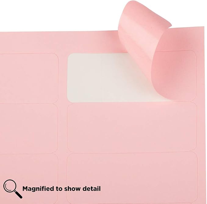 JAM PAPER Return Address Labels - Standard Mailing - 1 x 2 5/8 - Baby Pink Pastel - 120 Shipping Labels/Pack