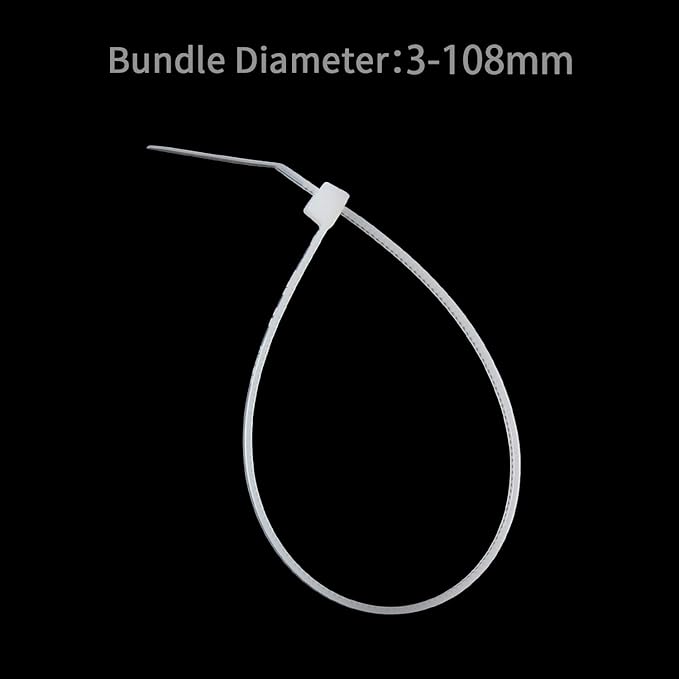 XINGO 100PCS Cable Zip Ties Heavy Duty, Premium Nylon Plastic Wire Ties with 50 Pounds Tensile Strength, Self-Locking Black Nylon Zip Ties for Indoor and Outdoor (16 inch, White)