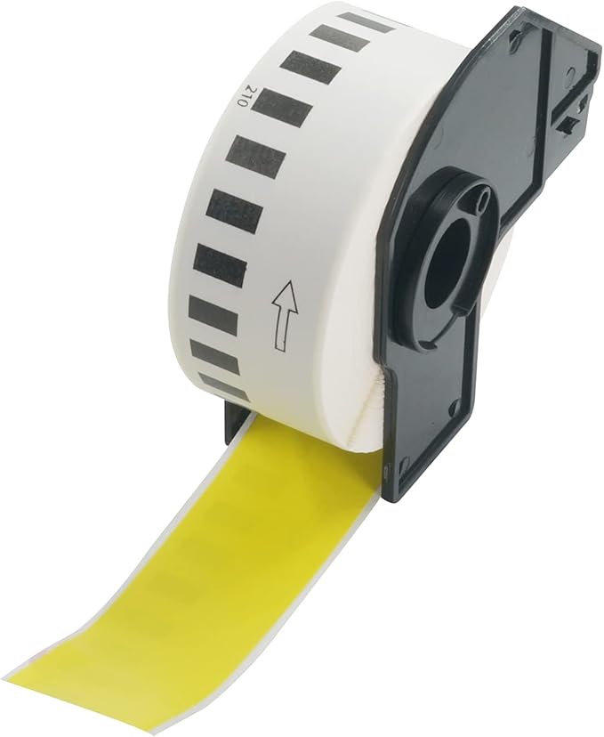 BETCKEY - Continuous Length Labels Replacement for Brother DK-2210 (1.1 in x 100 ft), Compatible with Brother QL Label Printers [1 Rolls/Continuous Labels, Yellow]