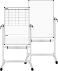 XBoard Rolling Moblie Whiteboard, 44x30 inches Double Sided Magnetic Dry Erase Board with Stand for Homeschool, Live Stream, Office, School (Calendar 44x30-Inch)