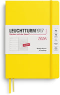LEUCHTTURM1917 - Weekly Planner & Notebook 2026, Hardcover, Medium (A5), Ruled, Lemon (Jan 1 - Dec 31, 2026)