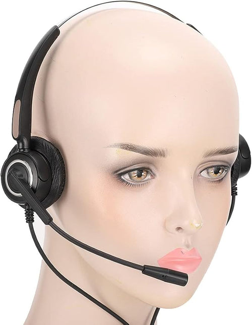510D USB Computer Headset, Telephone Operator Headphone with Adjustable Microphone, Noise Cancelling USB Earphone for Call Center, Office, Soft Memory Foam Ear Cushion, Durable Met