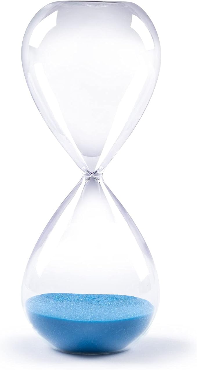 SWISSELITE Hourglass Sand Timers, Hourglass Sand Clock Inspired Glass for Home, Desk, Office Decor (6.5Inch-15Mins Princess Blue)