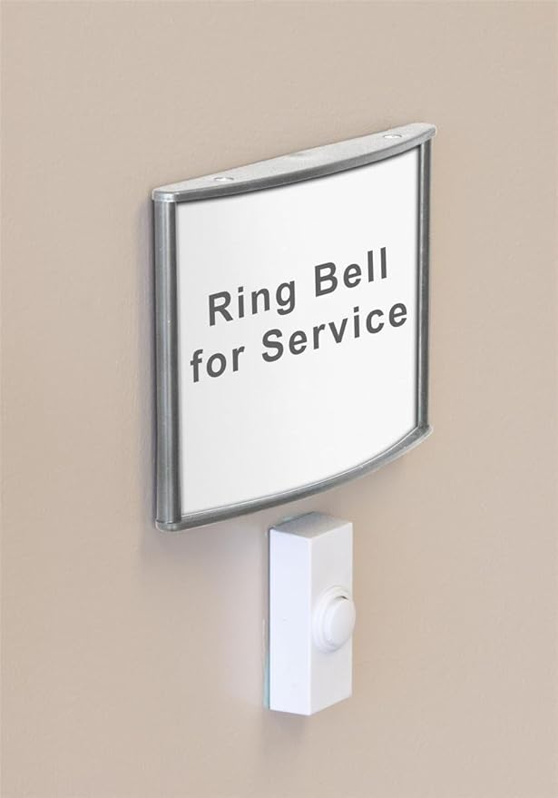 Silver Curved Design Office Directory Signs With Non-glare Lens for Displaying 4 x 5-5/8-Inch Graphics, Vertical Or Horizontal Display - Sold In Sets Of 5