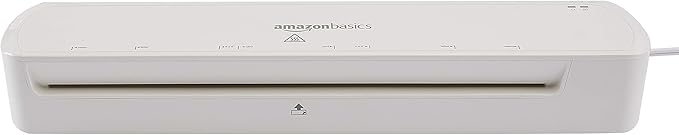 Amazon Basics 12-Inch Thermal Laminator Machine, Easy to Use for Home Office or School, 12-Inch, White