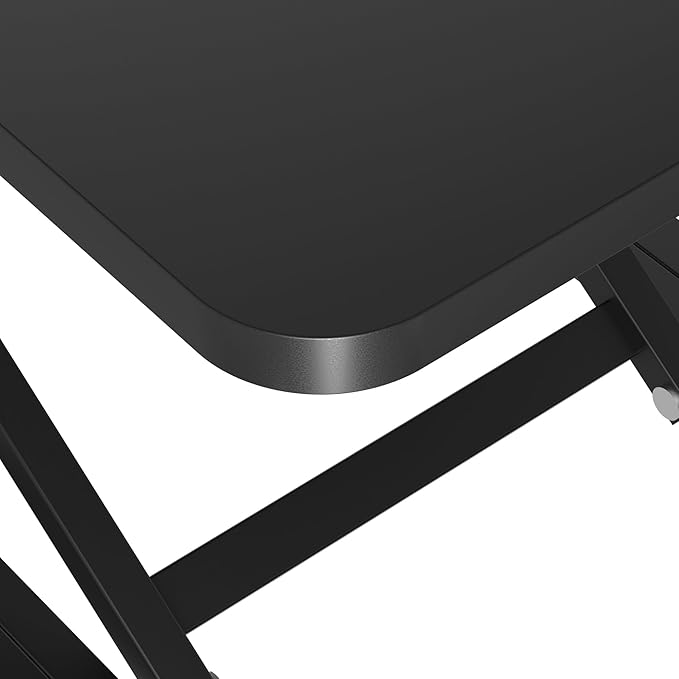 Decoholic Black Small Single 32 inch Scissors Lift Keyboard and Mouse Riser ,Height Adjustable Standing Desk Converter,for Ergonomic Sit Stand Workstations (32 inch)