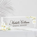 Desk Name Plate Personalized Name Plate for Desk, Office Desk Decor, 3D Style Personalized Plaque Name Plates for Desks Custom Appreciation Gifts for Boss Lady Employee Coworkers (Phalaenopsis Orchid)