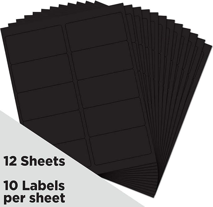 JAM PAPER Shipping Address Labels - Standard Mailing - 2 x 4 - Black - 120/Pack