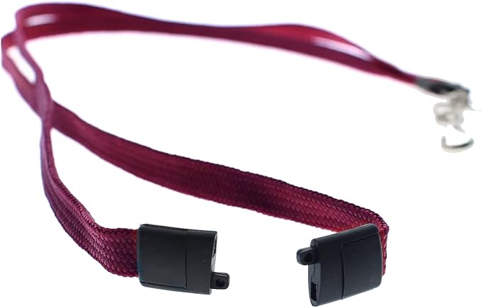 Specialist ID Bulk 25 Pack - Premium Flat Breakaway Lanyards for ID Badges & Badge Holders - 3/8" Wide Woven Safety Lanyard with Metal Swivel Hook for Teachers, Students, Cruise, Office (Maroon)