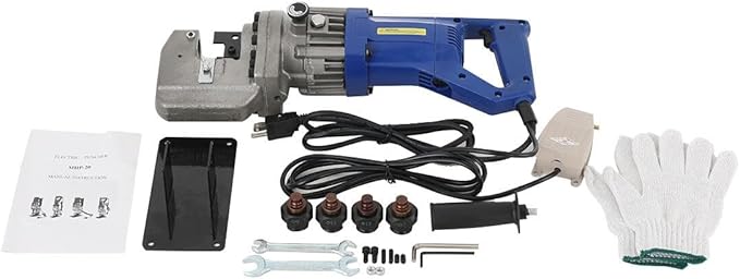 1200W Electric Hydraulic Hole Puncher,110V Punching Machine Metal Hole Punch with 5 Dies 6 mm-20 mm for Iron Copper Aluminum Plate Angle Steel