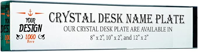 PlaqueMaker Personalized Name Plates for Desks, Custom-Engraved or Color Printed Inlcude a Logo, Office Decor (Jade) (10 x 2" with Color Printing)