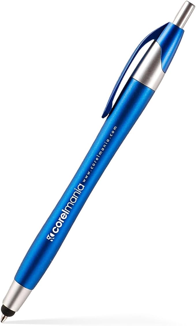 Pencil Guy Promotional Personalized Imprinted Stylus Pens- Blue -100 Quantity