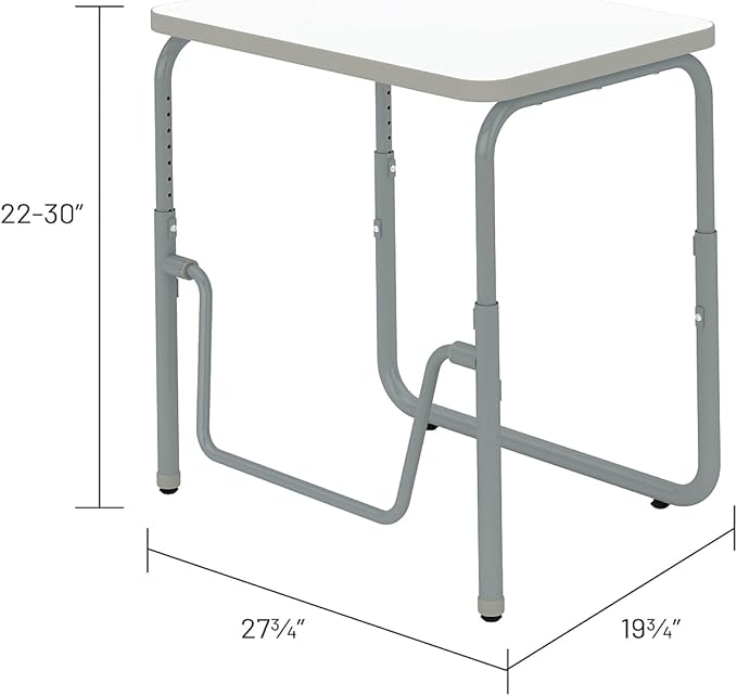 Safco Products AlphaBetter 2.0 Height – Adjustable Student Desk with Swinging Footrest Bar, Sit to Stand, 22"-30", Dry Erase