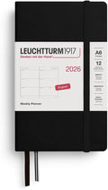 LEUCHTTURM1917 - Weekly Planner 2026, Hardcover, Pocket (A6), Black (Jan 1 - Dec 31, 2026)