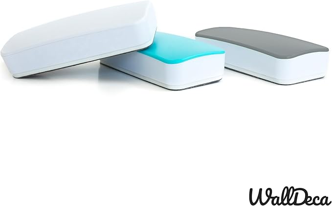 WallDeca Dry Eraser, Felt Bottom Surface Whiteboard Cleaner, Dry Wipe Board Eraser, Magnetic Tool for Dry Erase Board, Works on All Whiteboard Surfaces, Glass Board and Presentation Surfaces (Grey)