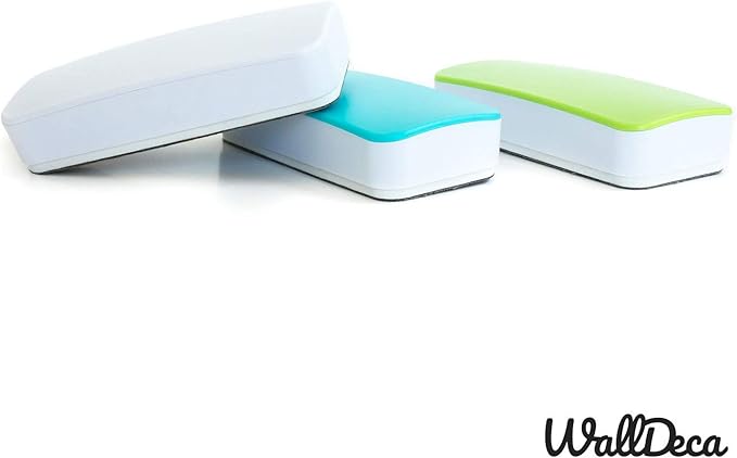 WallDeca Dry Erase Eraser, Felt Bottom Surface Whiteboard Eraser, Magnetic, Works on All Dry Erase Surfaces, Glass Board and Whiteboard (White)