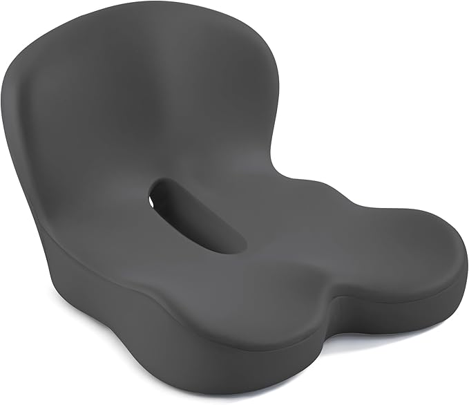 Seat Cushion, Office Chair Cushions for Tailbone Relief, Seat Cushions for Office Chair with L-Shaped Ergonomic Design, Memory Foam Chair Cushion for Long Sitting Office Worker(Dark Gray)
