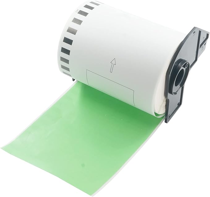 BETCKEY - Continuous Length Shipping Labels Replacement for Brother DK-2243 (4 in x 100 ft), Compatible with Brother QL Label Printers [1 Rolls/Continuous Labels, Green]