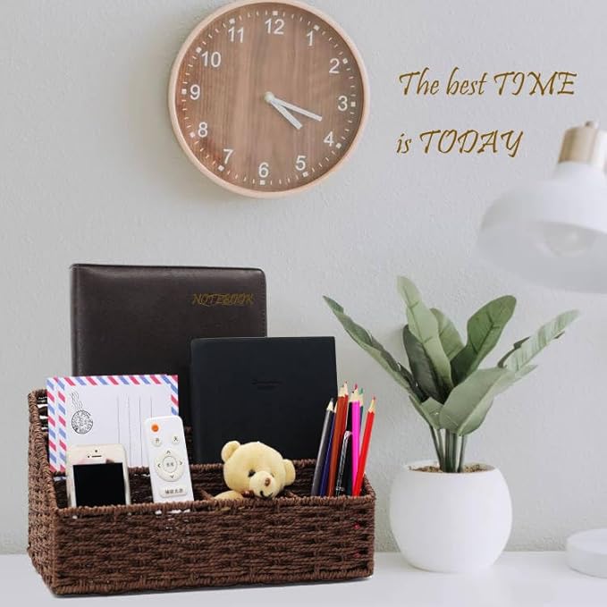 Mail Organizer Countertop, Mail Organizer, Mail Sorters, Magazine File Holder, Desk Organizer and Accessories, Dark Brown