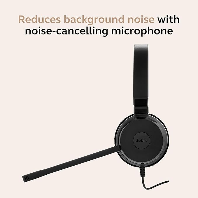 Jabra Evolve 20 Wired Headset (2025 Edition) - Dual-Ear Wired Headset for Office and Work from Home - Call Control - All Platforms - USB-C/A Connectivity - Black