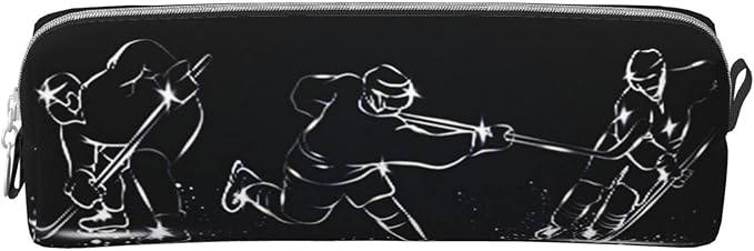 Pencil Case Ice Hockey Players Big Capacity Pen Case Pencil Bag Pouch Holder Box for School Office Girls Boys Adult