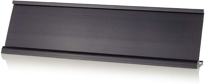 2" x 10" Aluminum Office Desk Nameplate Sign Holder (Matte Black) 1 Pack