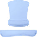 MOSISO Wrist Rest Support for Mouse Pad & Keyboard Set, Ergonomic Mousepad Non-Slip Base Home/Office Pain Relief & Easy Typing Cushion with Neoprene Cloth & Raised Memory Foam, Air Blue