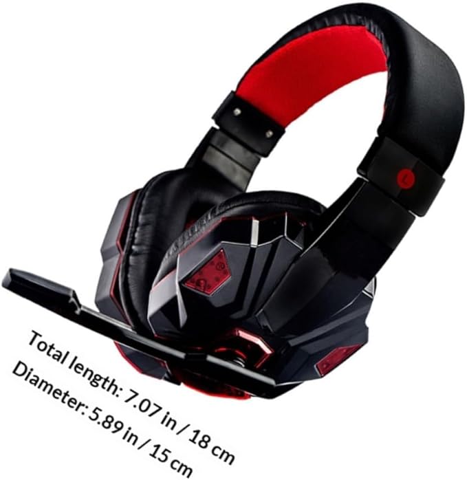 Holibanna Wired Gaming Headset with Microphone USB and 3.5mm Noise Cancelling Mic Soft Ear Pads Suitable for Travel