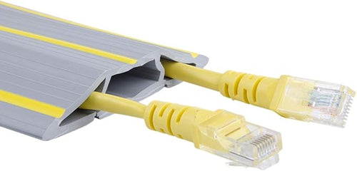 10Ft Cord Cover Heavy Duty Cable Protector 3 Channels Contains Cords Cables and Wires Easy to Unroll-Conceal Wires of Home Office Warehouse Workshop Concerts or Other Outdoors Surround (Gray-10Ft)