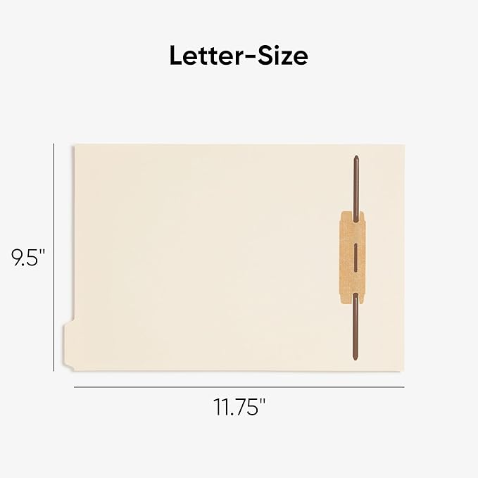 Smead Stackable Folder Divider with Fastener, Bottom 1/5-Cut Tab, Letter Size, Manila, 25 per Box (35600)