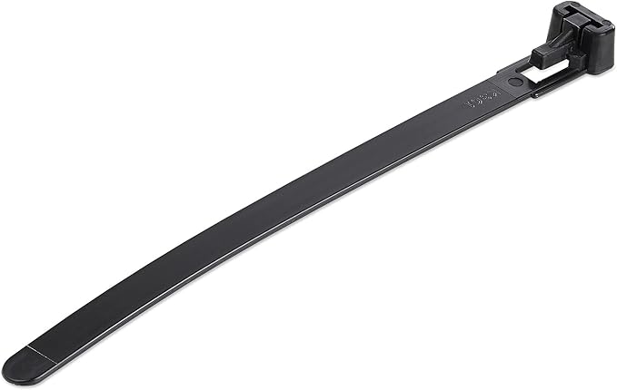 StarTech.com 5"(12cm) Reusable Cable Ties - 1/4"(7mm) Wide, 1-1/8"(30mm) Bundle Dia. 50lb(22kg) Tensile Strength, Releasable Nylon Ties, Indoor/Outdoor, 94V-2/UL Listed, 100 Pack - Black, TAA