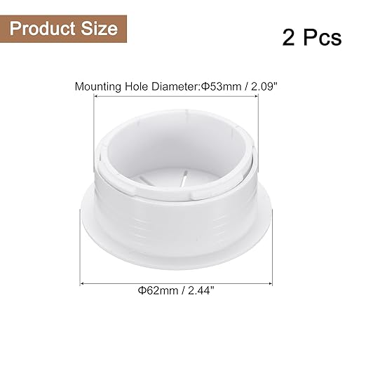uxcell 2 Pcs Desk Grommet, 2.09 inch 53mm Desk Cable Hole Cover Wire Hole Insert for Home Office Table Cabinet Cord Organizer, White