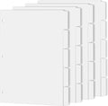Binder Dividers for 3 Ring Binder, 1/5 Cut Tabs, Letter Size, Blank Write On Page Dividers with 5 Big Tabs for School Office Home, 4 Sets, 20 Dividers, White