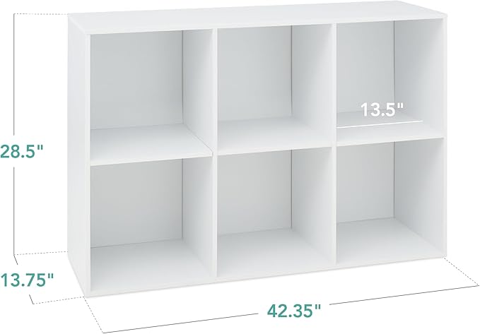 Best Choice Products 6-Cube Storage Organizer, 13.5in Shelf Opening, Bookcase, Display Shelf, Customizable w/ 3 Removable Back Panels – White