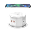 Pop Up Countertop Outlet with 15W Wireless Charger, PD 65W USB-C Ports & 4 AC Outlets, 800J Surge Protection, 4.75 inch Pop Up Electrical Outlet, 6Ft Cord for Home Office(ETL & FCC Listed)