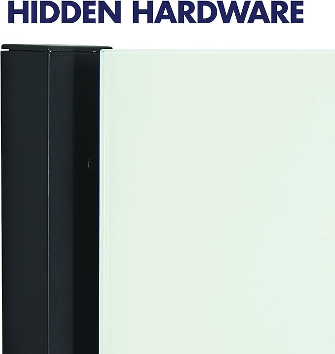 Quartet Glass Whiteboard, Magnetic Dry Erase White Board, 74" x 42", Wide Format with Invisible Mount, Black Aluminum Frame, Evoque (G7442BA)