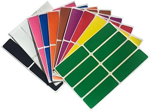 Royal Green Write Labels Color Coding Stickers in 10 Colors 3x1 inch - 80 Pack
