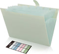 SKYDUE Expanding File Organizer with 8 Pockets, Accordion File Folders with Labels, Portable Document Paper Bill Receipt Organizer, Home College School Office Supplies, Letter Size,Light Green