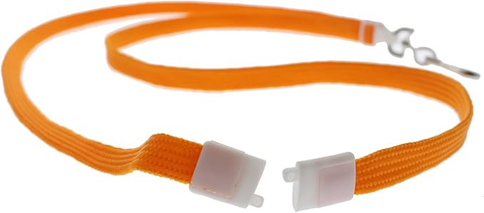 Specialist ID Bulk 100 Pack - Premium Flat Breakaway Lanyards for ID Badges & Badge Holders - 3/8" Wide Woven Safety Lanyard with Metal Swivel Hook for Teachers, Students, Cruise, Office (Orange)
