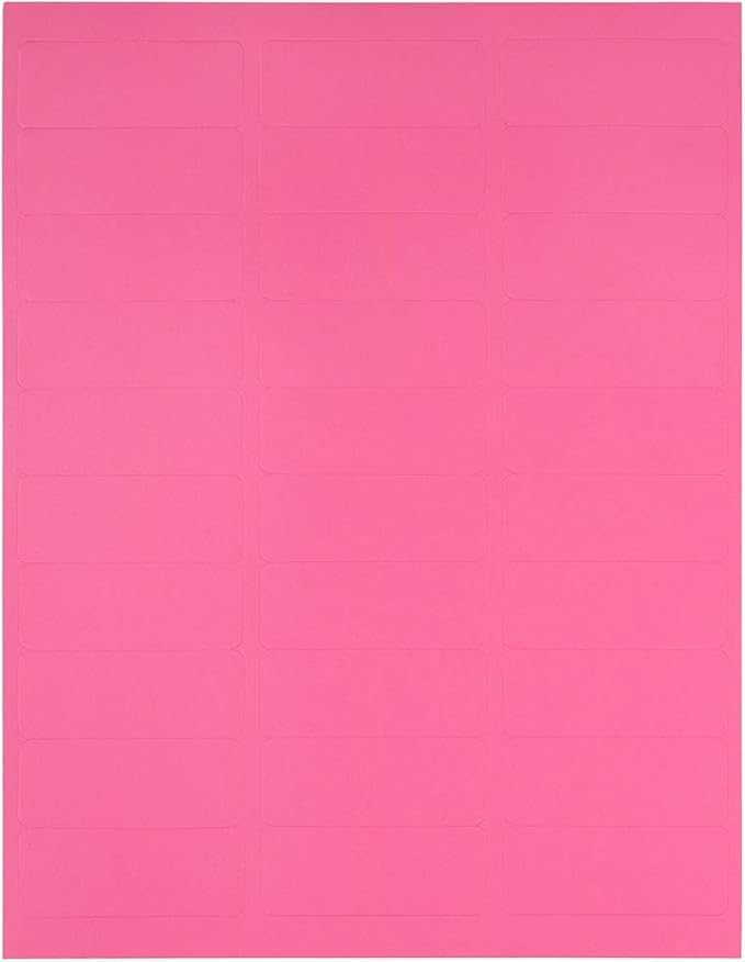 JAM PAPER Return Address Labels - Standard Mailing - 1 x 2 5/8 - Ultra Pink - 120 Shipping Labels/Pack