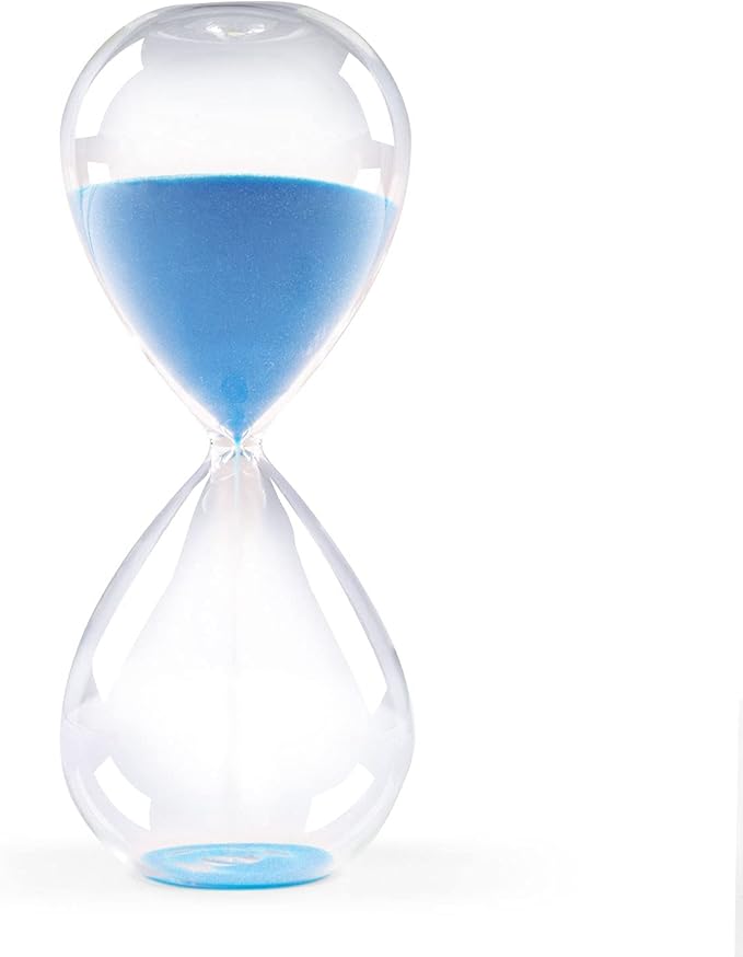 SWISSELITE Hourglass Sand Timers, Hourglass Sand Clock Inspired Glass for Home, Desk, Office Decor (8.5Inch-60Mins Blue)