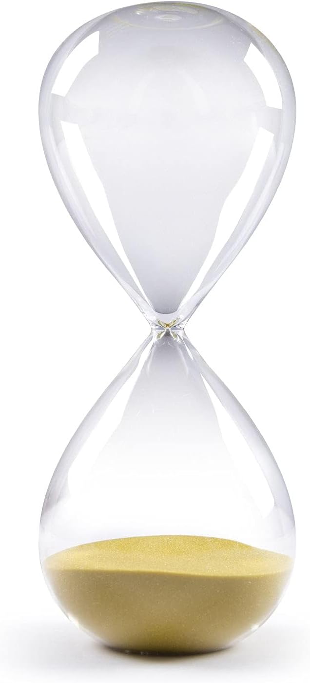 SWISSELITE Hourglass Sand Timers, Hourglass Sand Clock Inspired Glass for Home, Desk, Office Decor (8.5Inch-60Mins Oil Yellow)