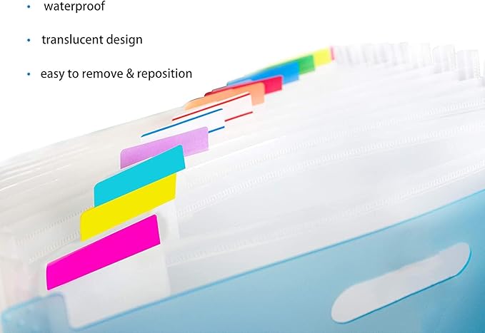 ELII 900 Pcs 2 Inch Sticky Index Tabs - Colorful, Writable & Transparent Book Tabs for Notebooks & Annotating