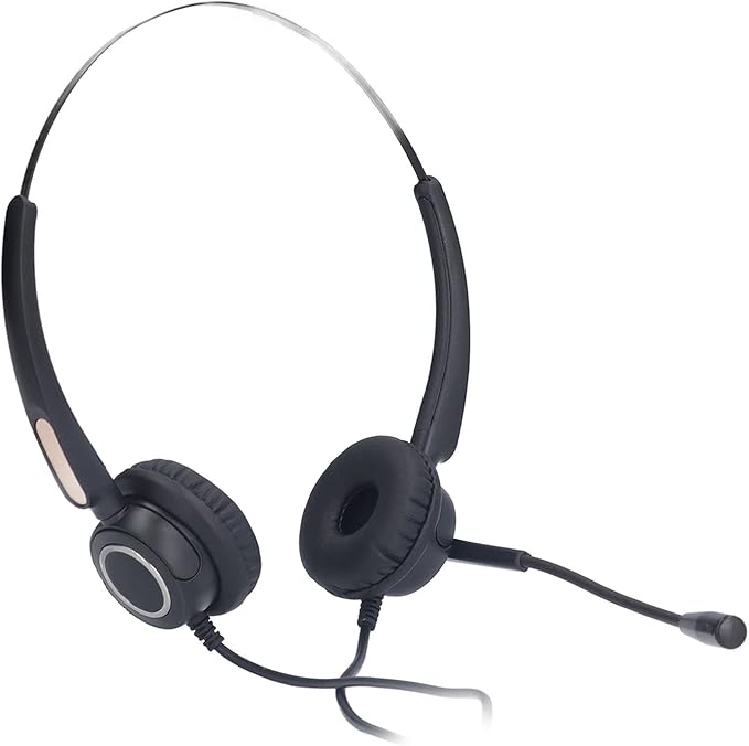 ChiweiJ Call Center Headset with Intelligent Noise Reduction, USB Computer Headset for Customer Service, Business Communication Headset with Adjustable Microphone, 180 Degree Rotating